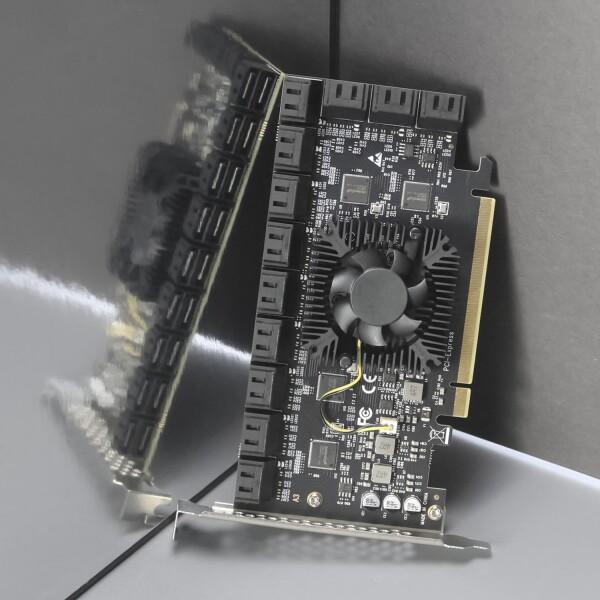 GLOTRENDS SA3824 24ポートPCIe X16 SATA3.0拡張カード、OSブートをサポート、Windows,Linux,Mac OS,NASと互換性あ_2