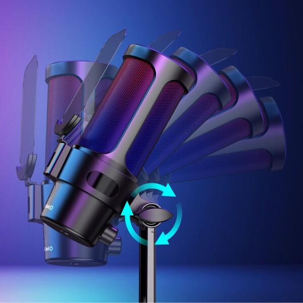 KASIMO USB コンデンサーマイク ゲーミングマイク PC マイク RGB