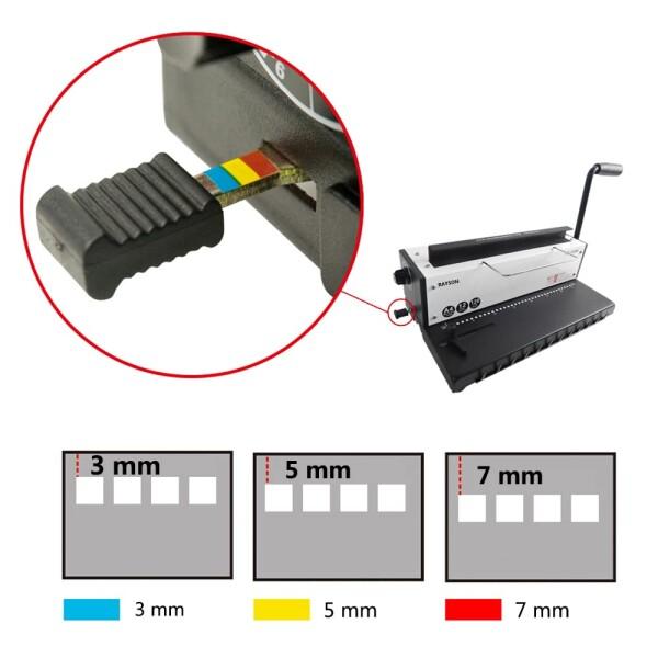 RAYSOONER TD-1200 製本機｜34穴 角穴（4×4mm）｜穴あけ・製本一体型｜手動式｜A4/A5/B5 対応｜最大12枚の画像