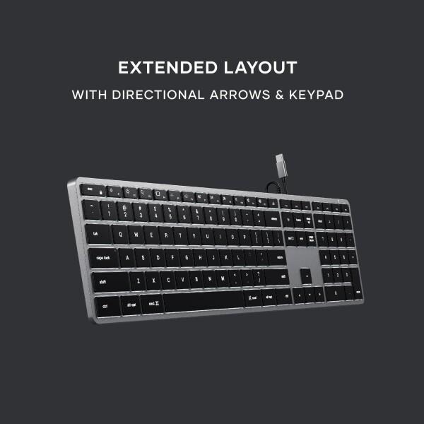 SATECHI Slim W3 有線バックライトメカニカルキーボード ? テンキー付