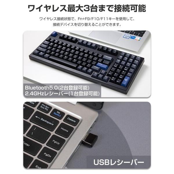 NiZキーボード C103キー ワイヤレス静電容量無接点方式キーボード