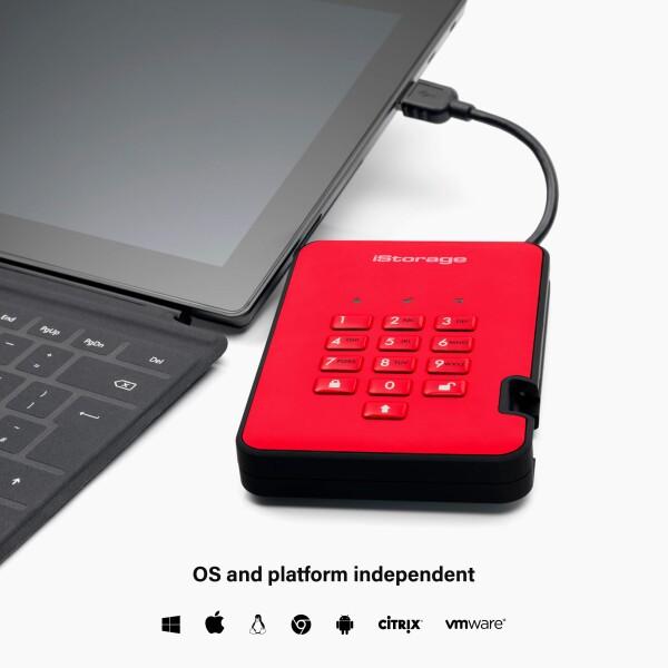 iStorage diskAshur2 SSD - 安全なポータブルソリッドステートドライブ - パスワード保護、ほこりや耐の画像