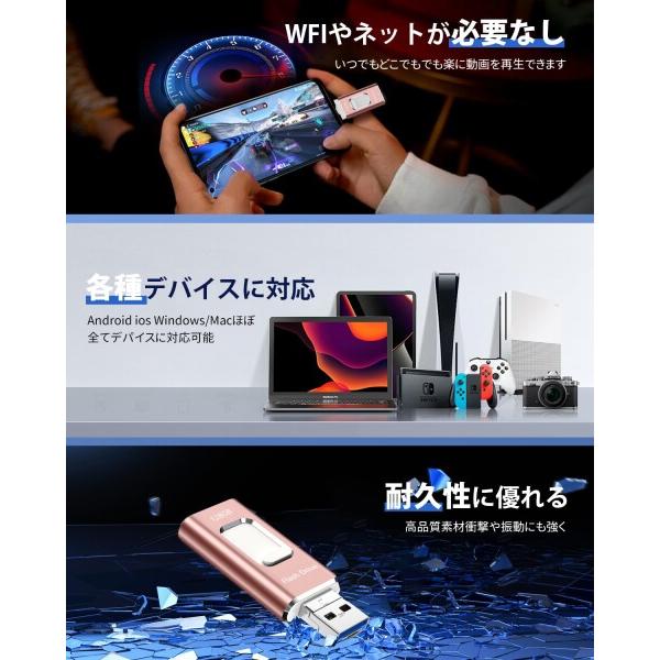 512GB USBメモリー4in1 phone対応usbメモリ高速USB 3.0 IOS/USB