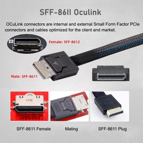 CY 外付け Oculink SFF-8612 SFF-8611 から M.2 NGFF M-Key から NVME PCIe SSD 2280 SSD エンクロージャ アダプタ (メ_1