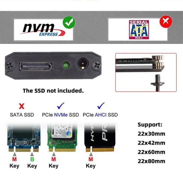 CY 外付け Oculink SFF-8612 SFF-8611 から M.2 NGFF M-Key から NVME PCIe SSD 2280 SSD エンクロージャ アダプタ (メ_6