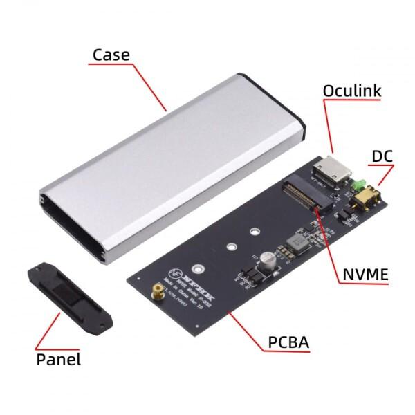 CY 外付け Oculink SFF-8612 SFF-8611 から M.2 NGFF M-Key から NVME PCIe SSD 2280 SSD エンクロージャ アダプタ (メ_7