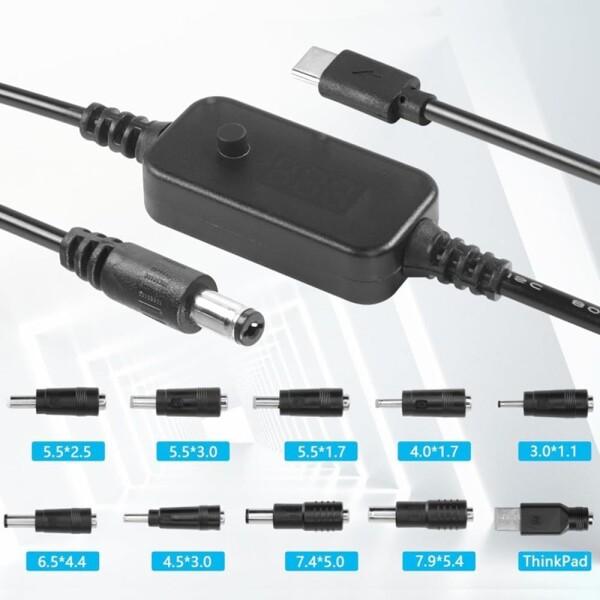 SensaBliss USB Type C PD ケーブル 1.2m 変換プラグ付き 5.5x2.5mm