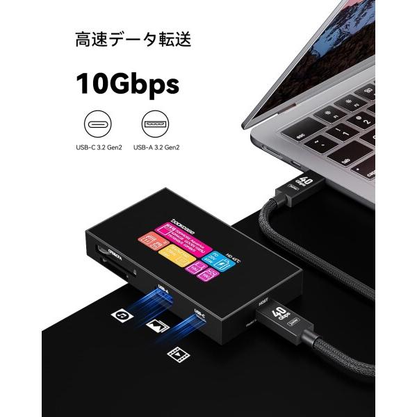 DOCKCASE 8-in-1 CFexpress Type B/Type Aカードリーダー タッチスクリーン搭載 UHS-II SD/microSDスロット、4K HDMの画像
