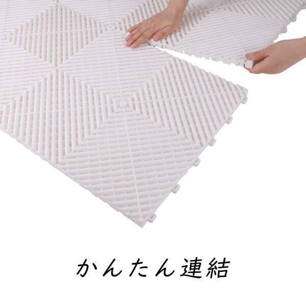 ISL ガレージタイル ラウンドタイプ ホワイト 10枚セット 40×40×1.8cm 業務用 高耐荷重モデルの画像