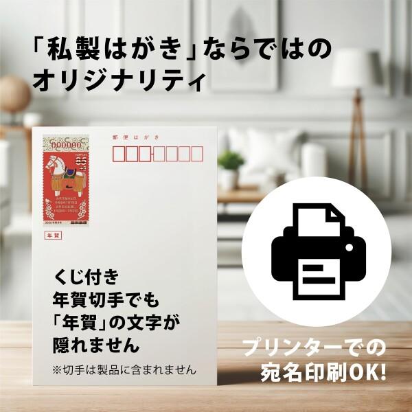 年賀状じまい ハガキ 20枚私製（翌年も使えるデザイン）パピレイ