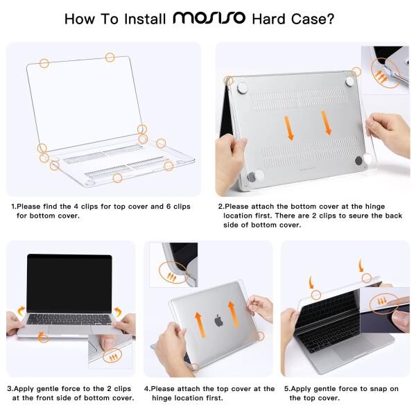 Coque MacBook Air 13 Pouces M4/M3/M2 2022-2025 - Transparente, Avec Protège-clavier Et Film écran - 8