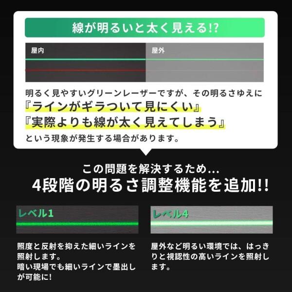 レーザー墨出し器 3ライン グリーンレーザー Model-G3 三脚・受光器セット レーザー 大矩ライ 【集じん機】