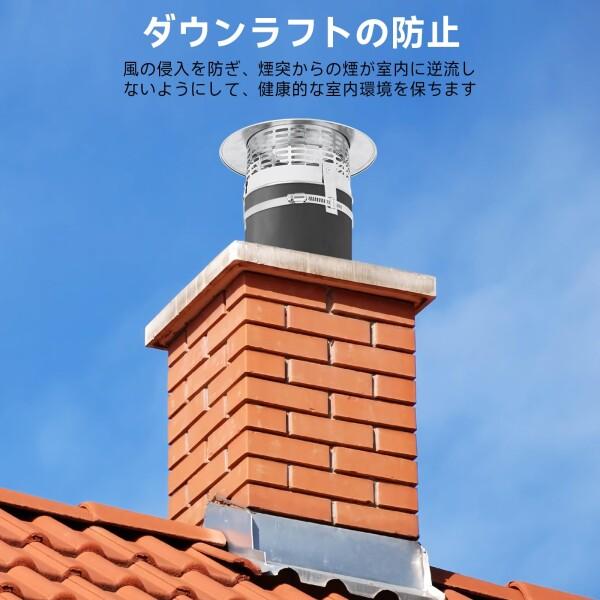 HAPPYNAO煙突セット KOMCLUB 煙突ピーク ステンレス鋼 屋根煙突 煙突パイプレイン