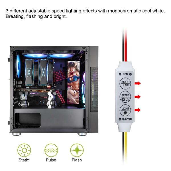 Vetroo ディスプレイボード LEDライト付き コンピューター PCケース