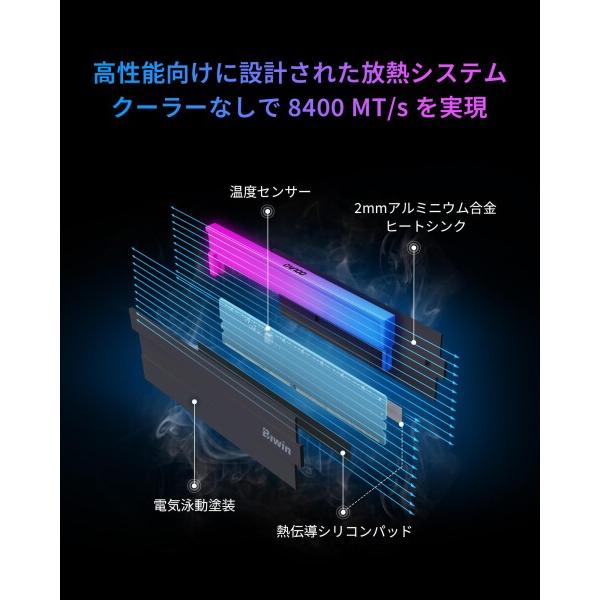 Biwin DW100 DDR5 6400MT/s (PC5-51200) デスクトップPC用メモリ 32GB