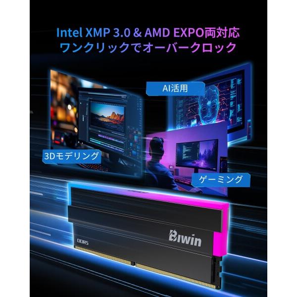 Biwin DW100 DDR5 6400MT/s (PC5-51200) デスクトップPC用メモリ 32GB