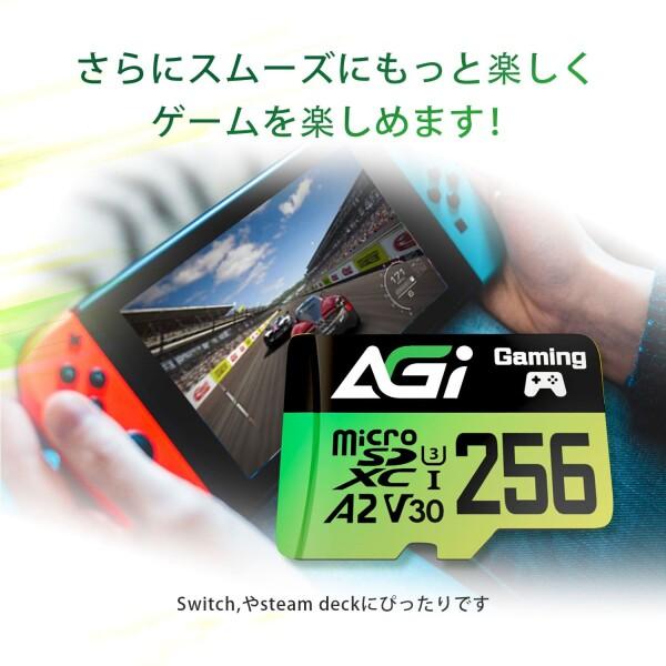 AGI 256GB TF138 マイクロsdカード/CR138 Type Cカードリーダー， Nintendo Switch動作確認済. MicroSDXC A2 U3 V30 4K_2