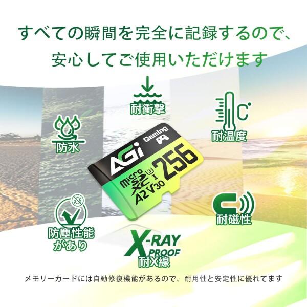 AGI 256GB TF138 マイクロsdカード/CR138 Type Cカードリーダー， Nintendo Switch動作確認済. MicroSDXC A2 U3 V30 4K_6