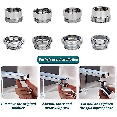 蛇口水エアレーターアダプター、真鍮製水道水フィルターエア