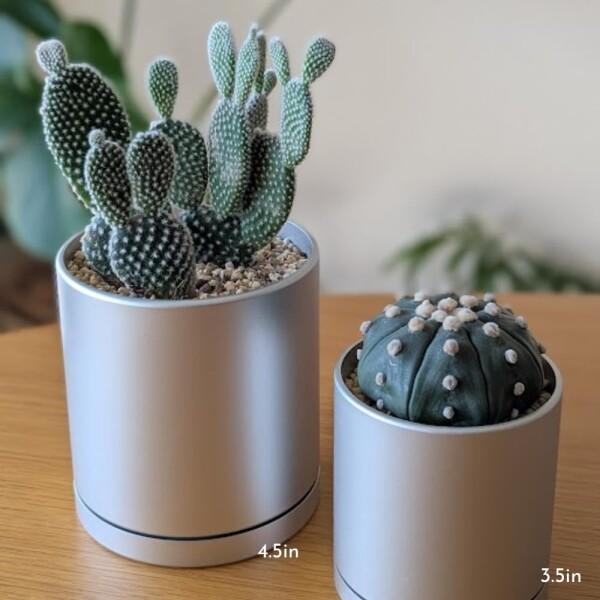 アルミニウム ポット 4.5インチ 植木鉢4号相当 シルバー 削り出し