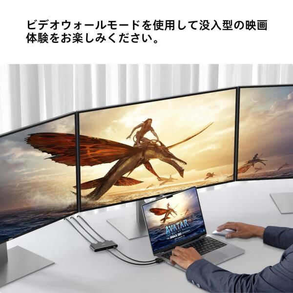 DisplayPort to 3 HDMI MST ハブ 3ポート シングル8K デュアル4K144Hz トリプル4K@60Hz DisplayPort 1.4 スプリッタ_6
