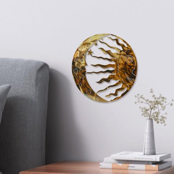 MrMrKura 壁飾り 太陽と月の ウォールデコ アイアン 金属製