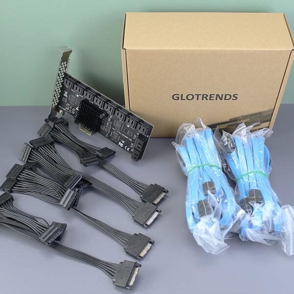 GLOTRENDS SA3120-C 20ポート 増設ボード PCIe X1 SATA拡張カード
