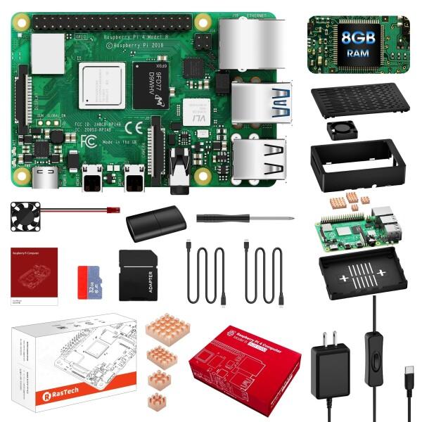 RasTech Raspberry Pi 4 Model B(RAM 8GB) Pi4 8gb セット RasTech Raspberry Pi 4 Model B(RAM 8GB) Pi4 8gb セット