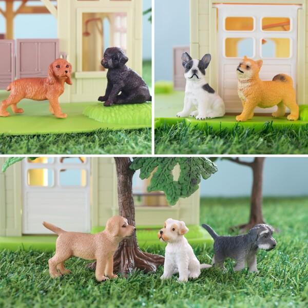 犬のフィギュアセット（茶色と白） 犬のフィギュアセット（茶色と白） 犬のフィギュアセット（茶色