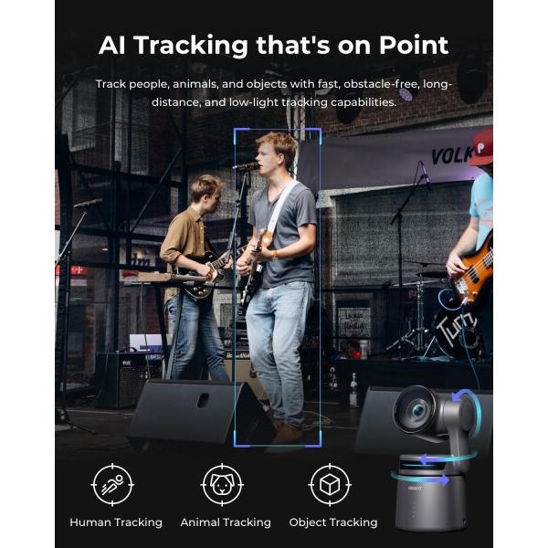 OBSBOT Tail Air ストリーミング PTZ リモート IP カメラ 4K UHD AI 搭載 人 動物 自動追跡 レーザーAF マイ