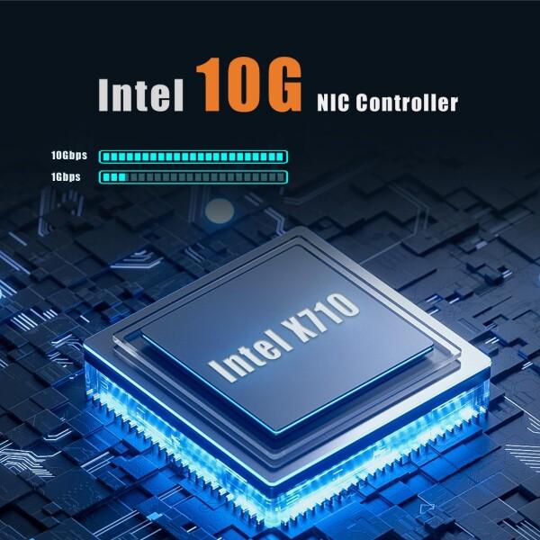 GLOTRENDS ST7219 4ポート10G SFP+イーサネットカード、Intel X710-BM1