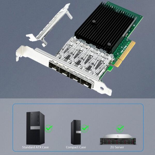 GLOTRENDS ST7219 4ポート10G SFP+イーサネットカード GLOTRENDS ST7219 4ポート10G SFP+イーサネットカード、Intel X710-BM1