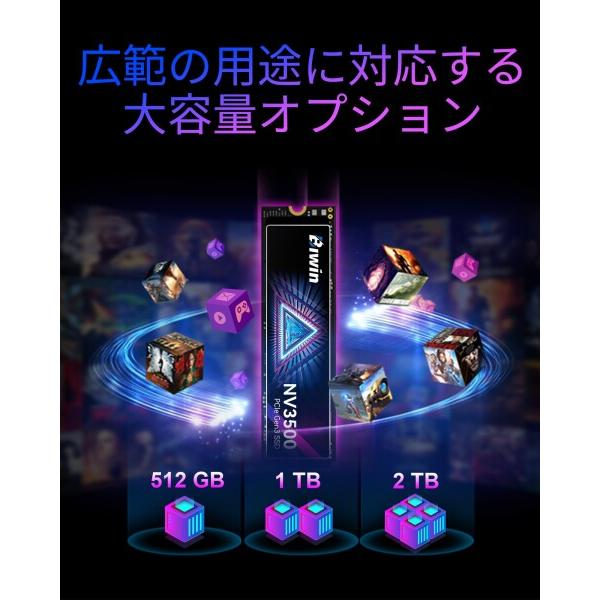 Biwin NV3500 512GB SSD NVMe M.2 Type 2280 PCIe Gen3×4 最大