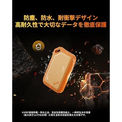 Biwin Amber 外付けSSD 1TB PR2000 USB3.2 Gen2x2 最大読出2000MB/s