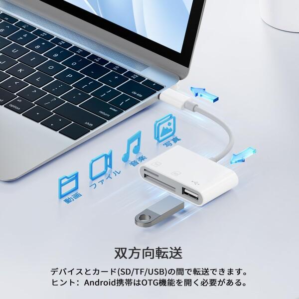 SUNTRSI sdカードリーダー タイプc phone 15 16 シリーズ 3-in-1