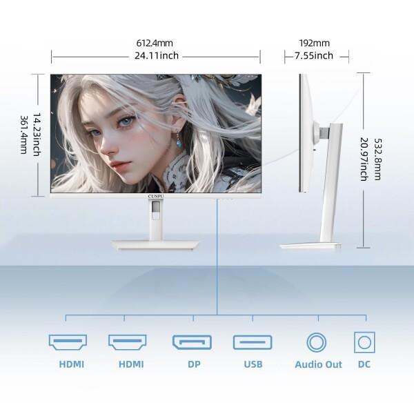 27インチ モニター 白 ホワイト ゲーミングモニター WQHD