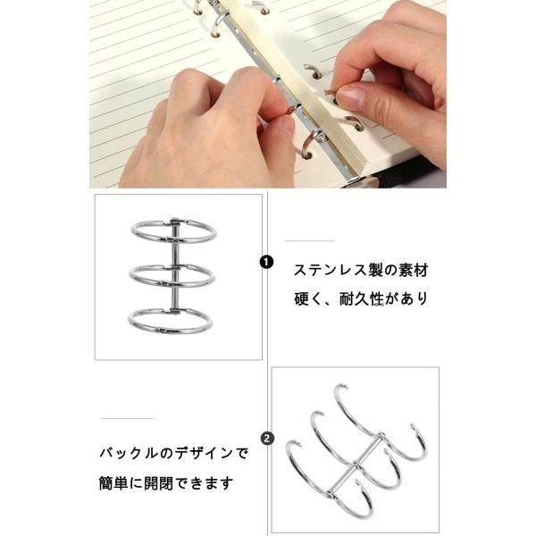 YFFSFDC ルーズリーフバインダーリング 製本用とじ具 穴径20mm 単語帳