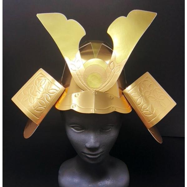 兜 かぶと 木製兜セット Wooden Kabuto set 忍緒付き - コンパクトな卓上