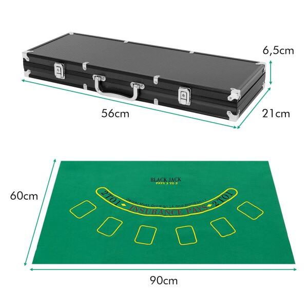 【E】　ポーカーチップセット カジノチップ GIANTEX ポーカーチップ 500枚 7色 数字入り カジノ11g ポーカー