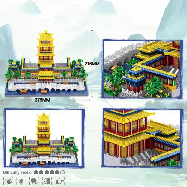LULUFUN ミニブロック 頤和園 おもちゃ 庭園 ミニチュア 建物 風景 ブロックセット 観光スポットの画像