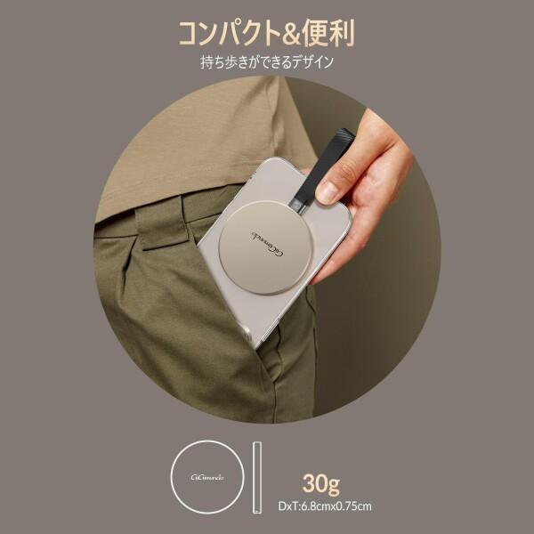 GiGimundo GQ20 2TB 外付けSSD磁気 マグネット付き 最大20Gbps高速2000 MB/s、丸型デザイン、高速ファイル