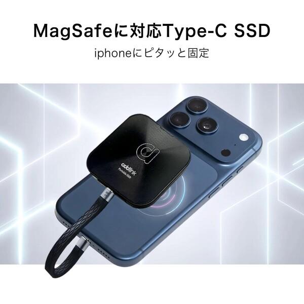 Addlink P30 Magsafe 外付け 2TB USB4 読出最大4000MB/秒 USB-C 防滴防塵 マグネットスナップ Iphone-ProRes対応の画像