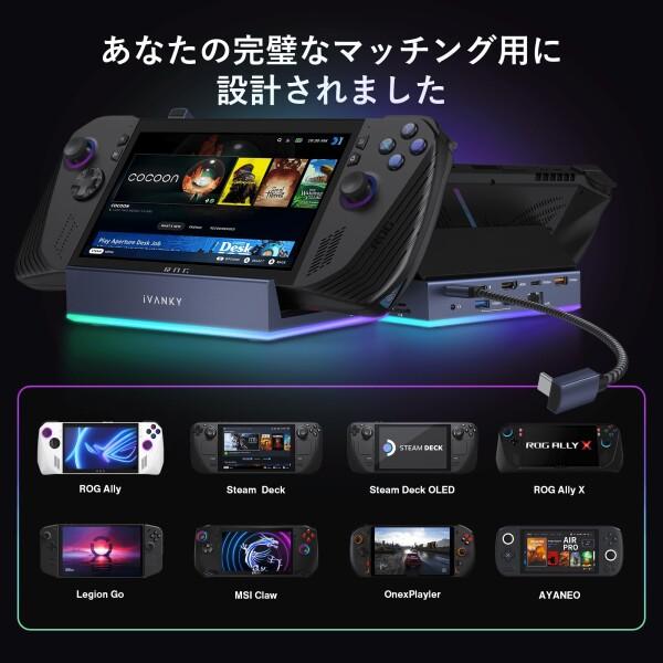 iVANKY 14-in-1 RGB 4K@144Hzドック ROG XBOX Ally X/Legion Go/Steam