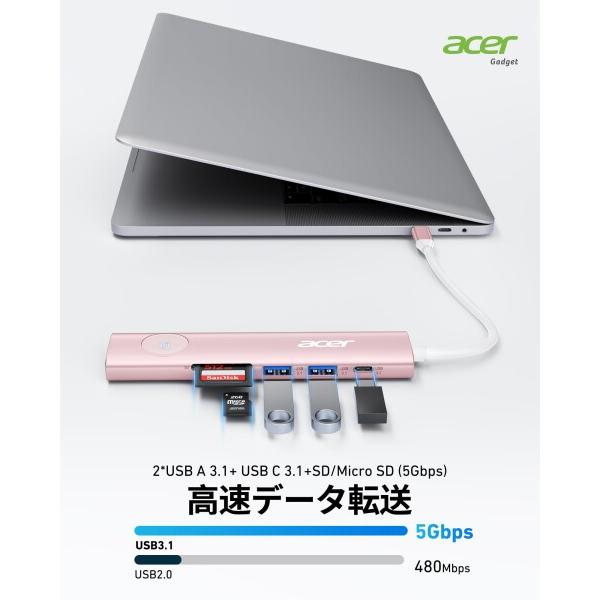 acer Acer USB C ハブ 7-in-1 4K 60Hz HDMIポート Type-C 100W