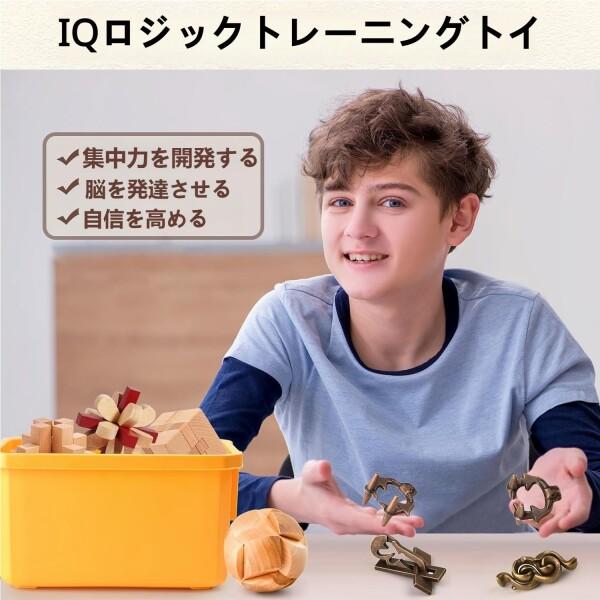 Tplook知恵の輪 知恵おもちゃ 16点セット 難易度6〜2 リングパズル