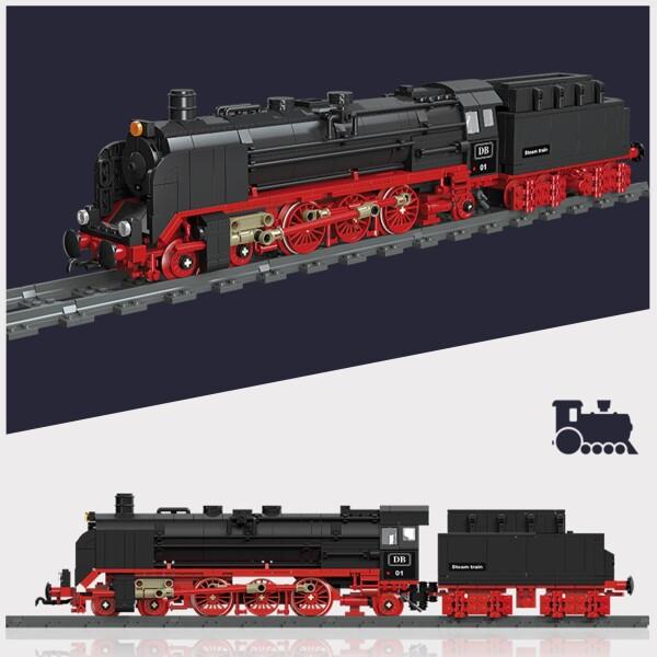 Oichy ブロックセット 蒸気機関車 おもちゃ 乗り物 カーキット