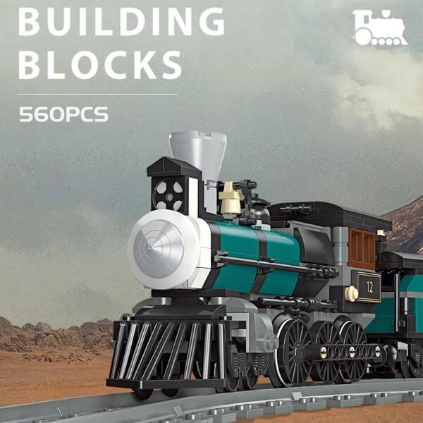 Oichy ブロックセット 蒸気機関車 おもちゃ 乗り物 カーキット