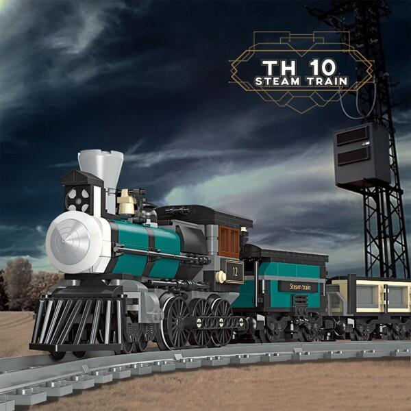 Oichy ブロックセット 蒸気機関車 おもちゃ 乗り物 カーキット