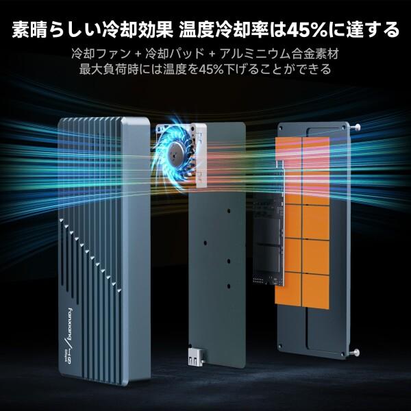 Fanxiang 40Gbps超高速 M.2 SSD 外付けケース NVMe SSD ケース 内蔵冷却ファン付き 高放熱 Thunderbolt 3/4 USB 4_4
