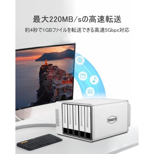 [全新]TERRAMASTER テラマスター D5-300 5ベイ外付け TERRAMASTER D5-300 USB3.1 タイプC 5ベイ外付けハードディスク